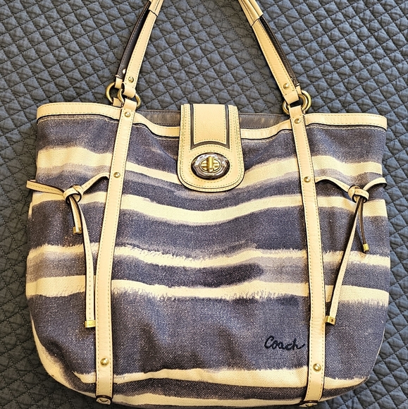 Authentic  Coach Audrey canvas large tote  #19574 EUC RARE  V-G - Picture 3 of 12